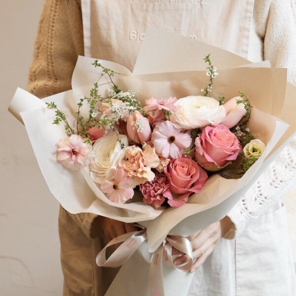 블룸블룸본점,[꽃다발]샤베트 핑크 꽃다발