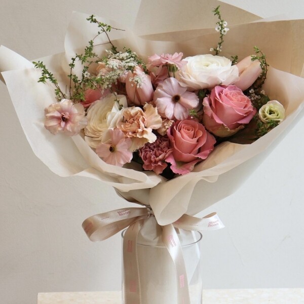 블룸블룸본점,[꽃다발]샤베트 핑크 꽃다발